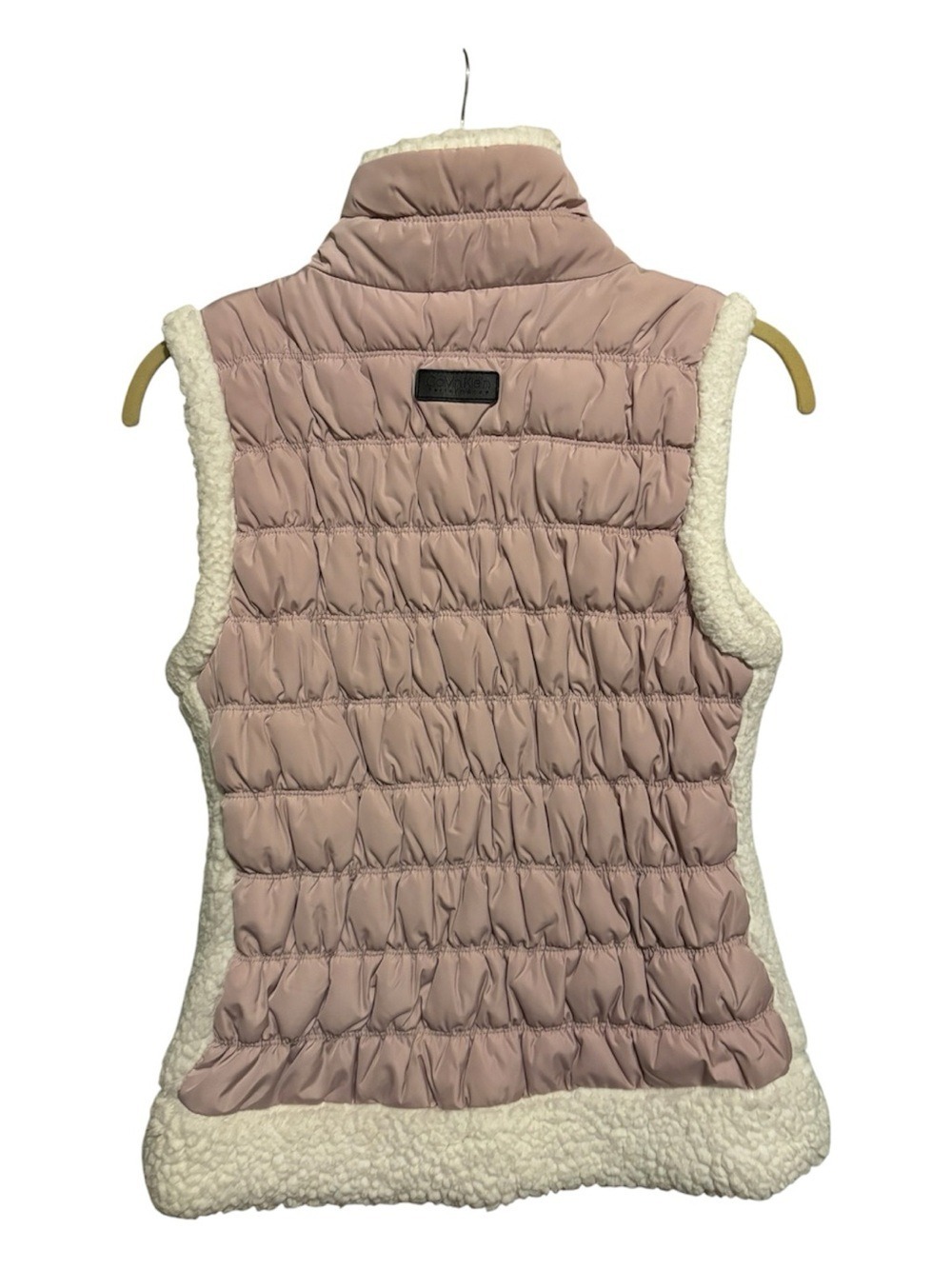 Calvin Klein Quilted Sherpa-Trim Vest in Mauve with Black Zipper - Picture 3 of 10